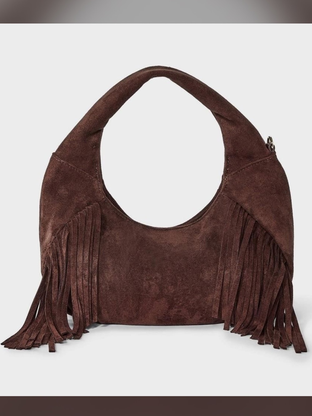 Soft Fringe Crescent Handbag - Universal Thread™ Brown